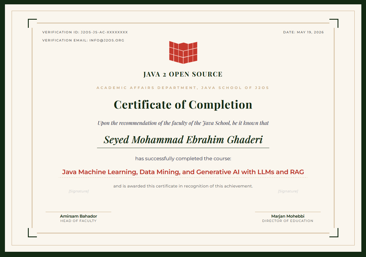 دوره جاوا و هوش مصنوعی (Java and AI)